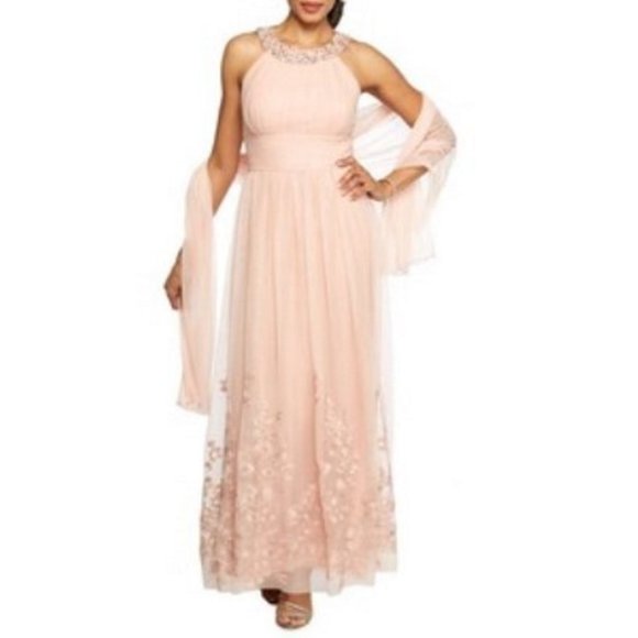 NEW Blush Pink Embellished Gown Size 6